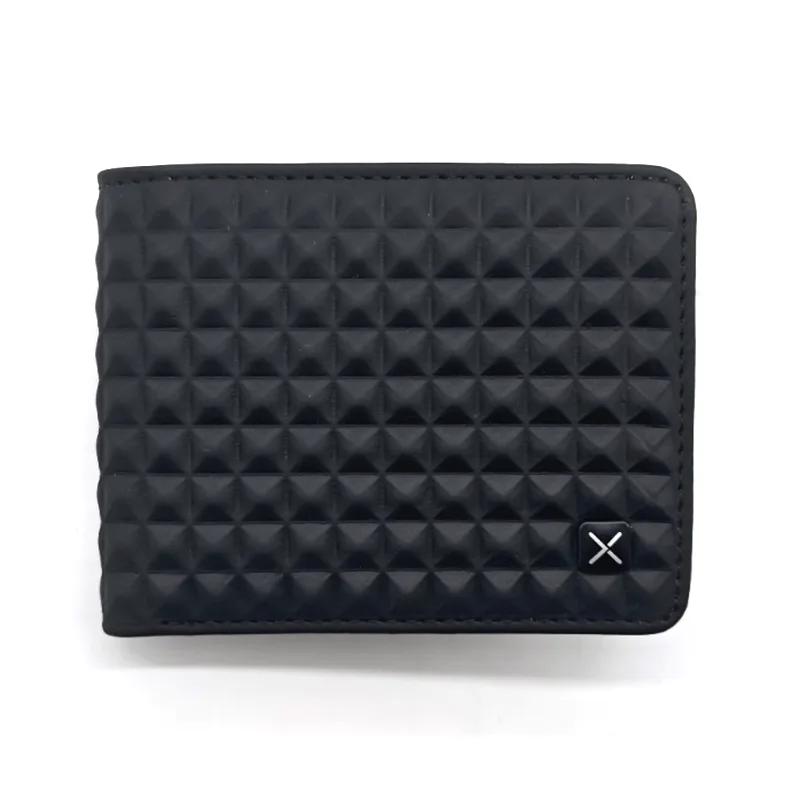 Pyramidal Projection PU Bifold Wallets For Men